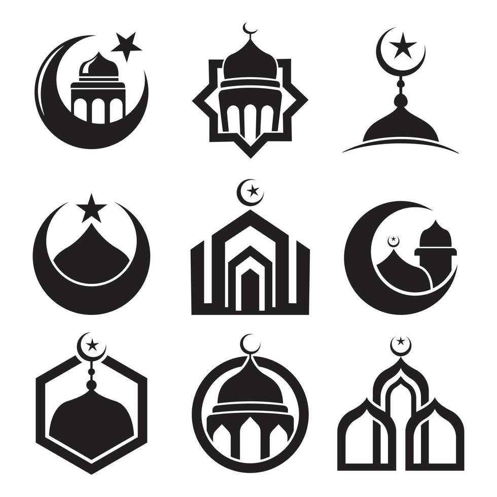 moské logotyp samling. islamic logotyp vektor illustration