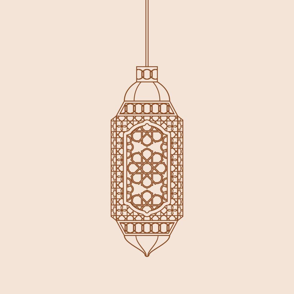 redigerbar hängande mönstrad arab lykta isolerat vektor illustration i översikt stil för islamic tillfällig tema syften sådan som ramadan och eid också arab kultur design behov