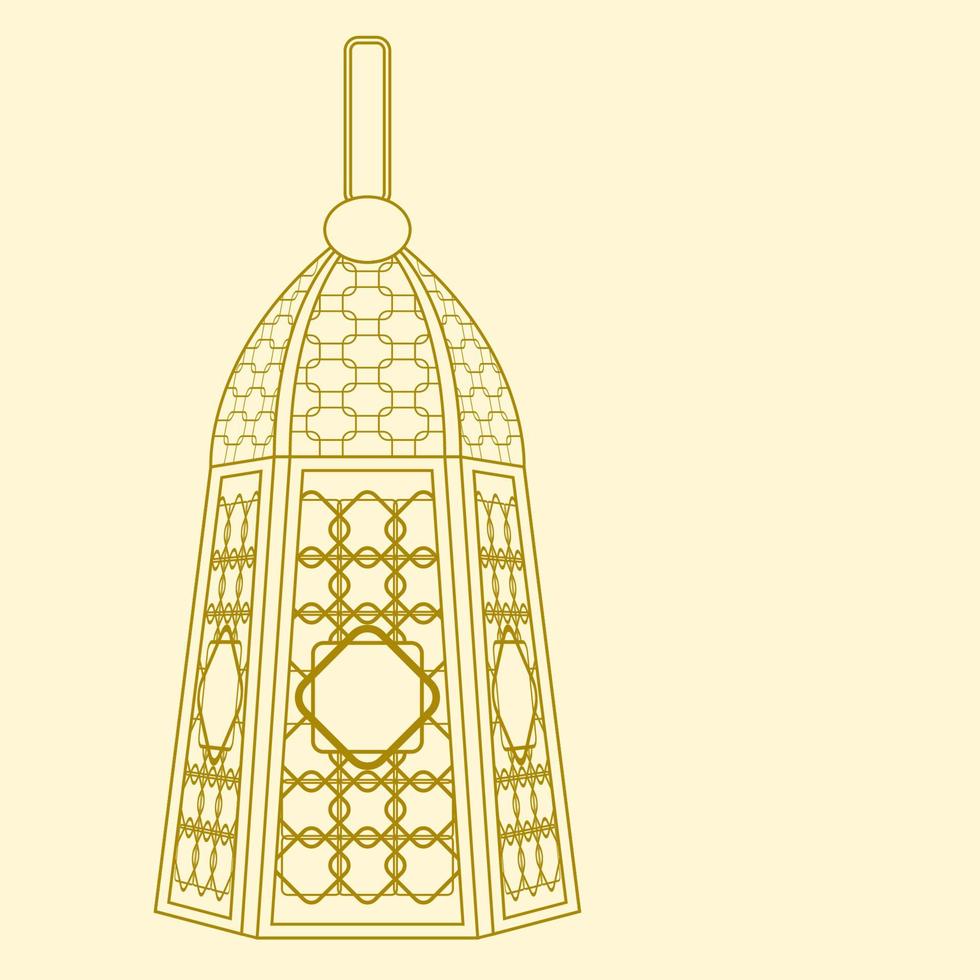 editierbare isolierte stehende gemusterte arabische lampenvektorillustration im umrissstil für islamische gelegentliche themenzwecke wie ramadan und eid auch arabische kulturdesignanforderungen vektor