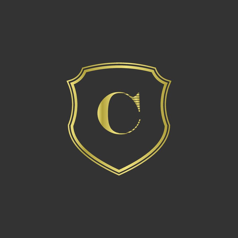 initialer c elegant guld logotyp vektor