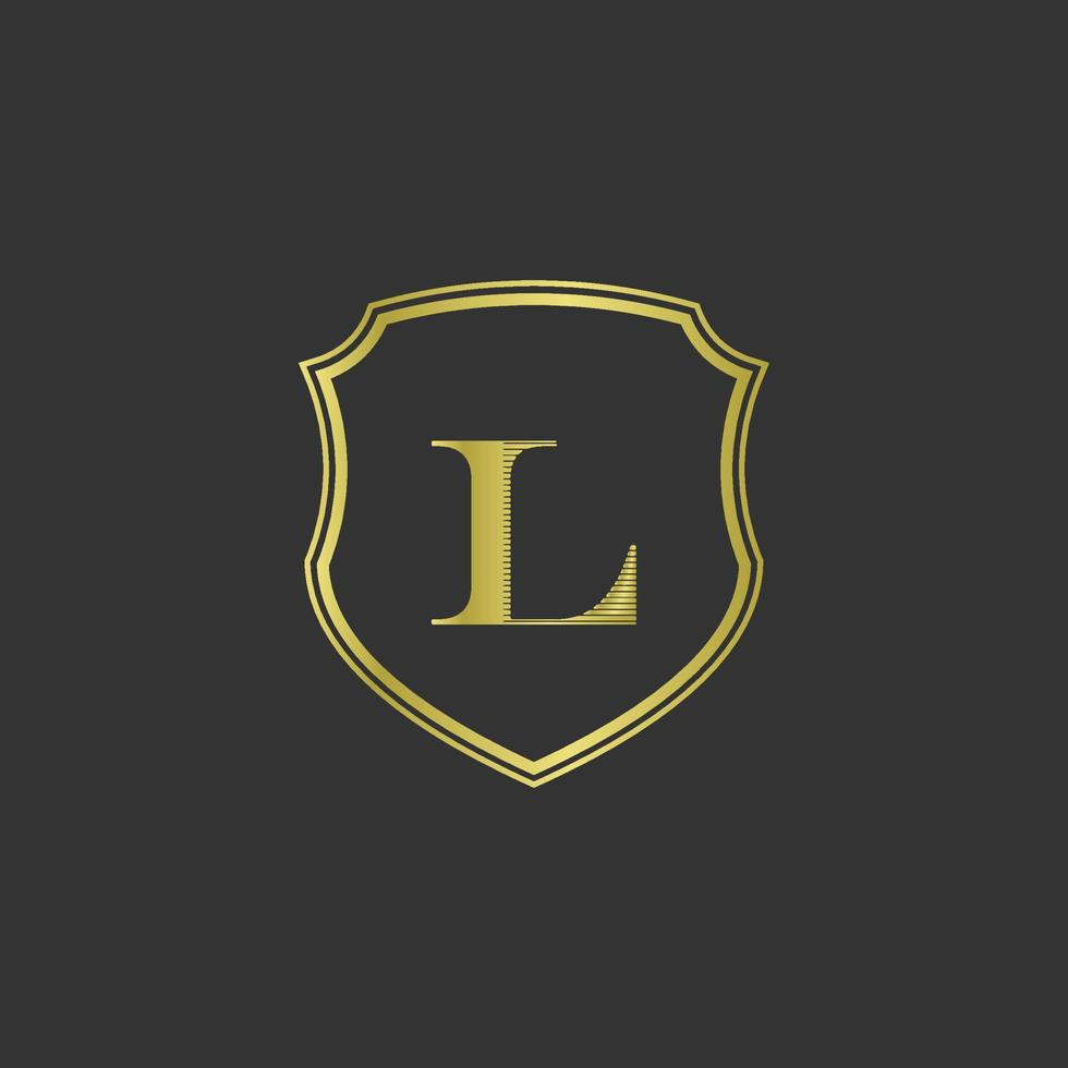 initialer l elegant guld logotyp vektor