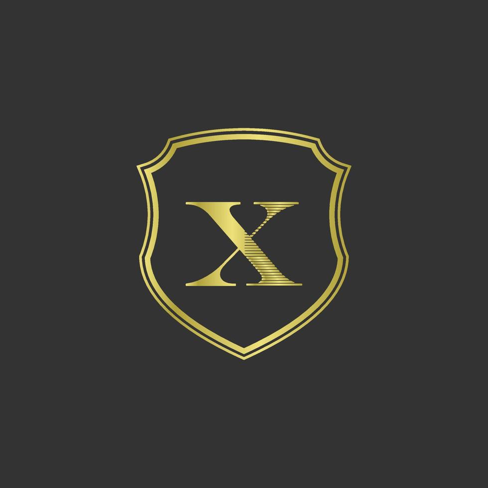 initialen x elegantes goldlogo vektor