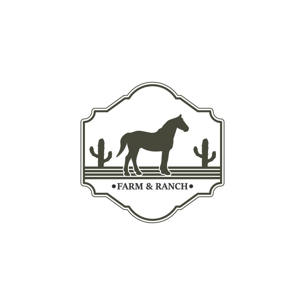 bruka och ranch årgång retro logotyp vektor