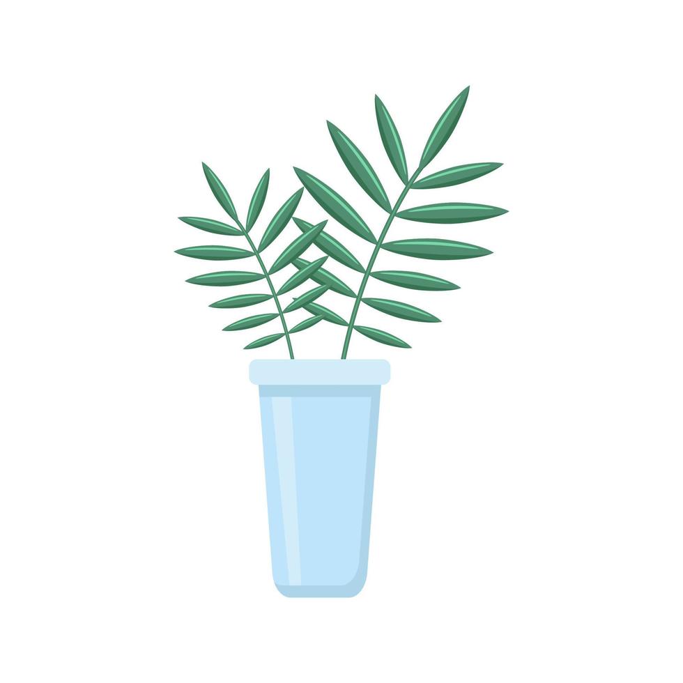 Vase mit Palmwedeln. Vektor-Illustration vektor