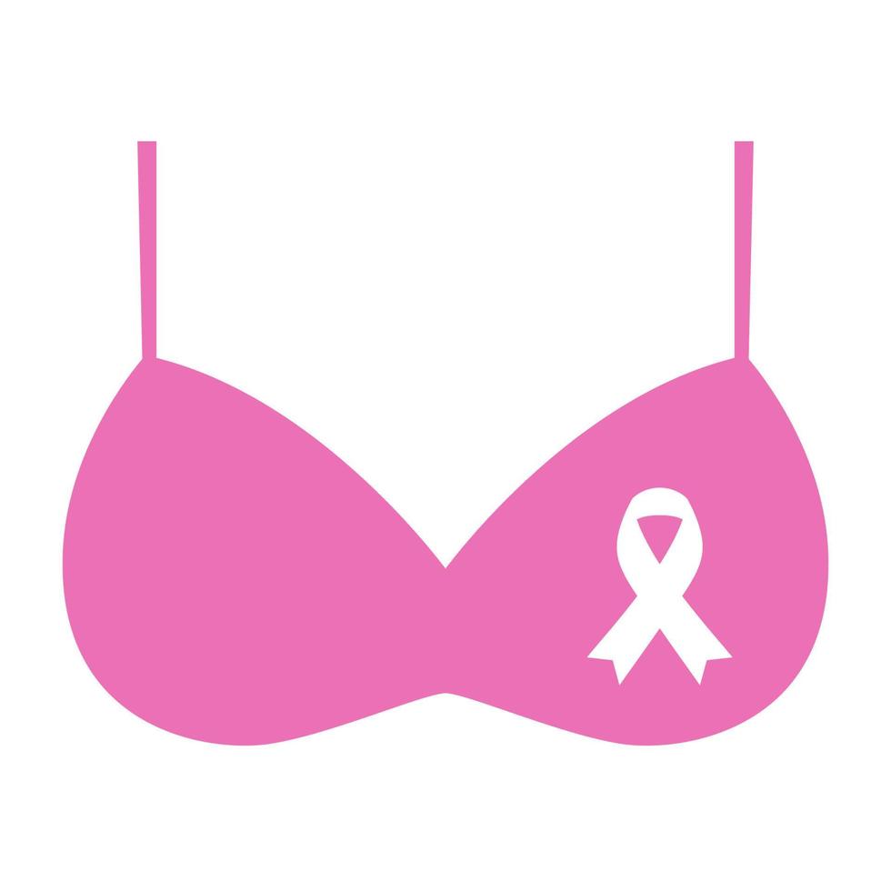 emblem cancer medvetenhet kampanj rosa band bricka vektor