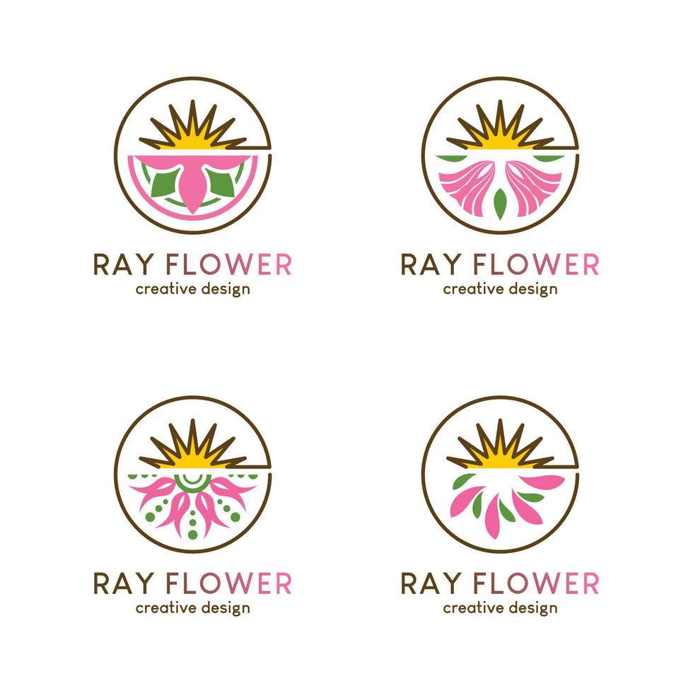 Sonnenblumen-Logo-Natur-Icon-Design mit kreativem Konzept vektor