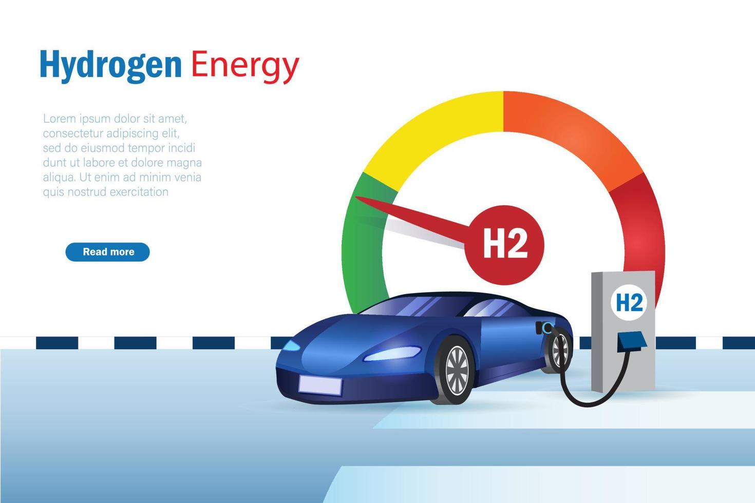 h2 bil på väte gas stationer bränsle dispenser. grön h2 alternativ hållbar bränsle och energi för eco vänlig transport och kol utsläpp fri. vektor