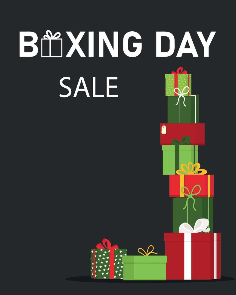 Boxing Day Sale Design mit Geschenkboxen vektor