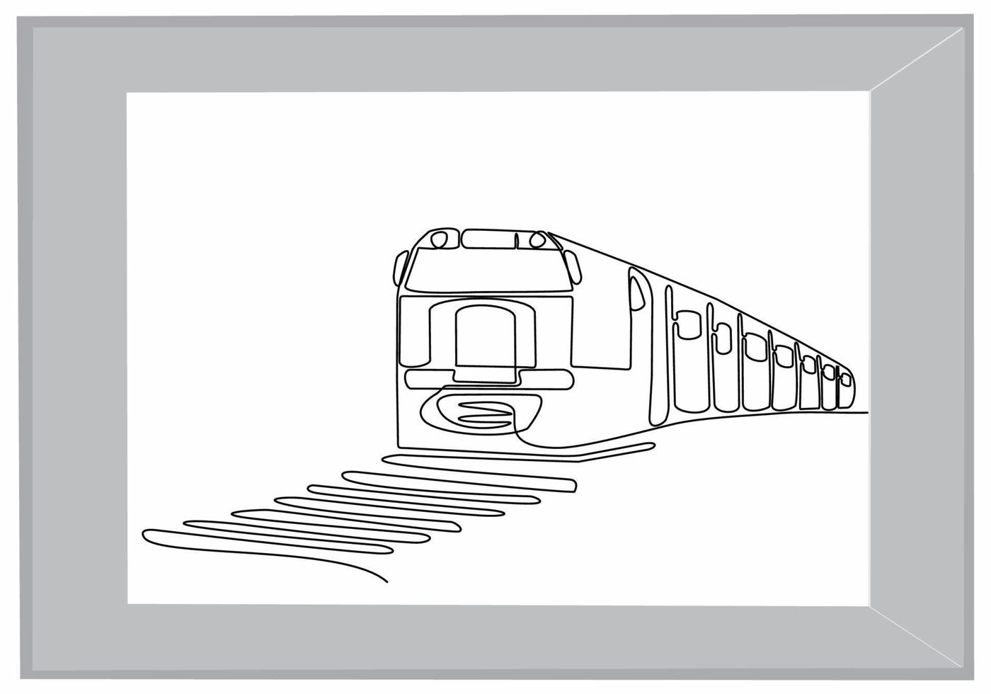 tåg kontinuerlig linje konst vektor