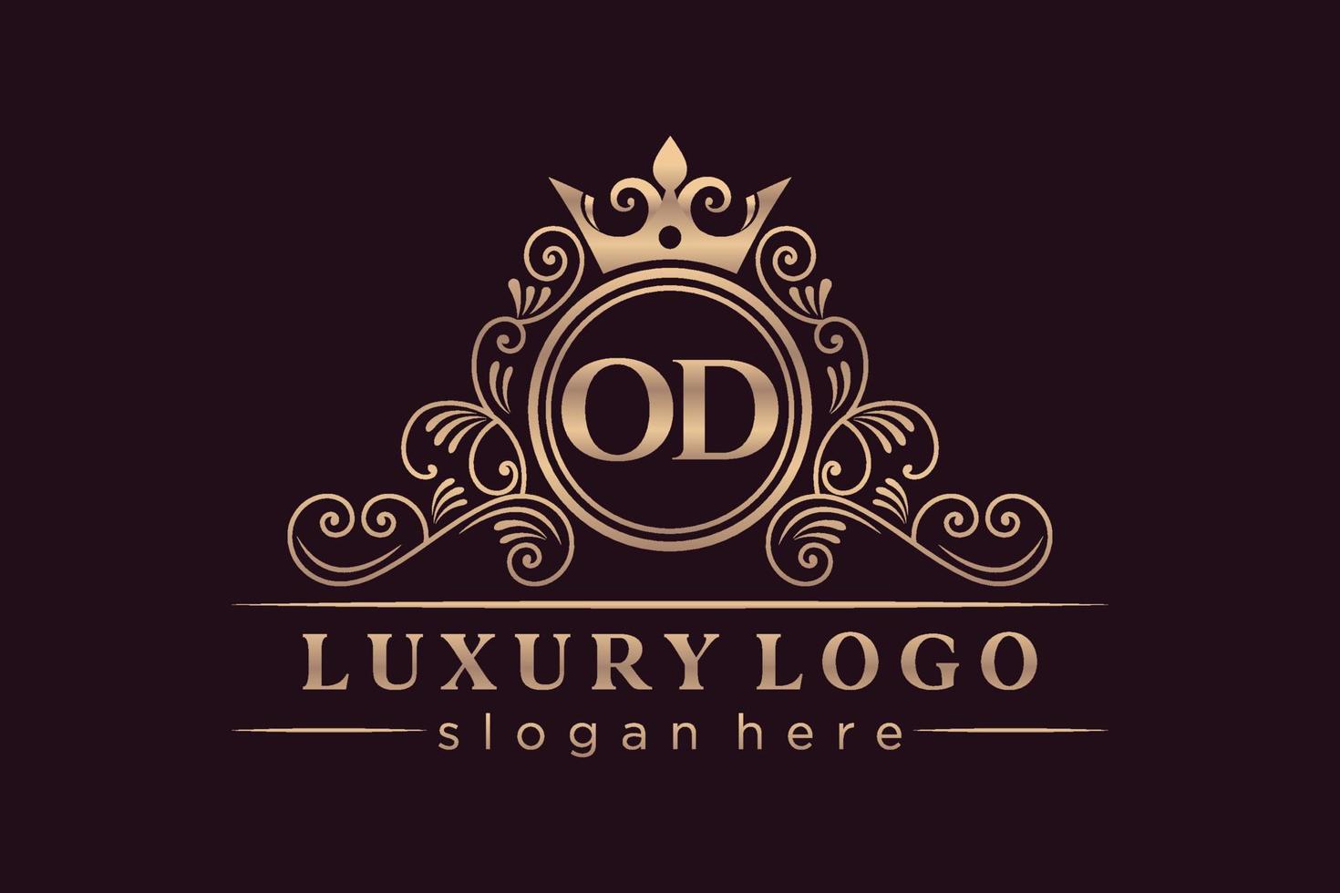 od anfangsbuchstabe gold kalligrafisch feminin floral handgezeichnet heraldisch monogramm antik vintage stil luxus logo design premium vektor
