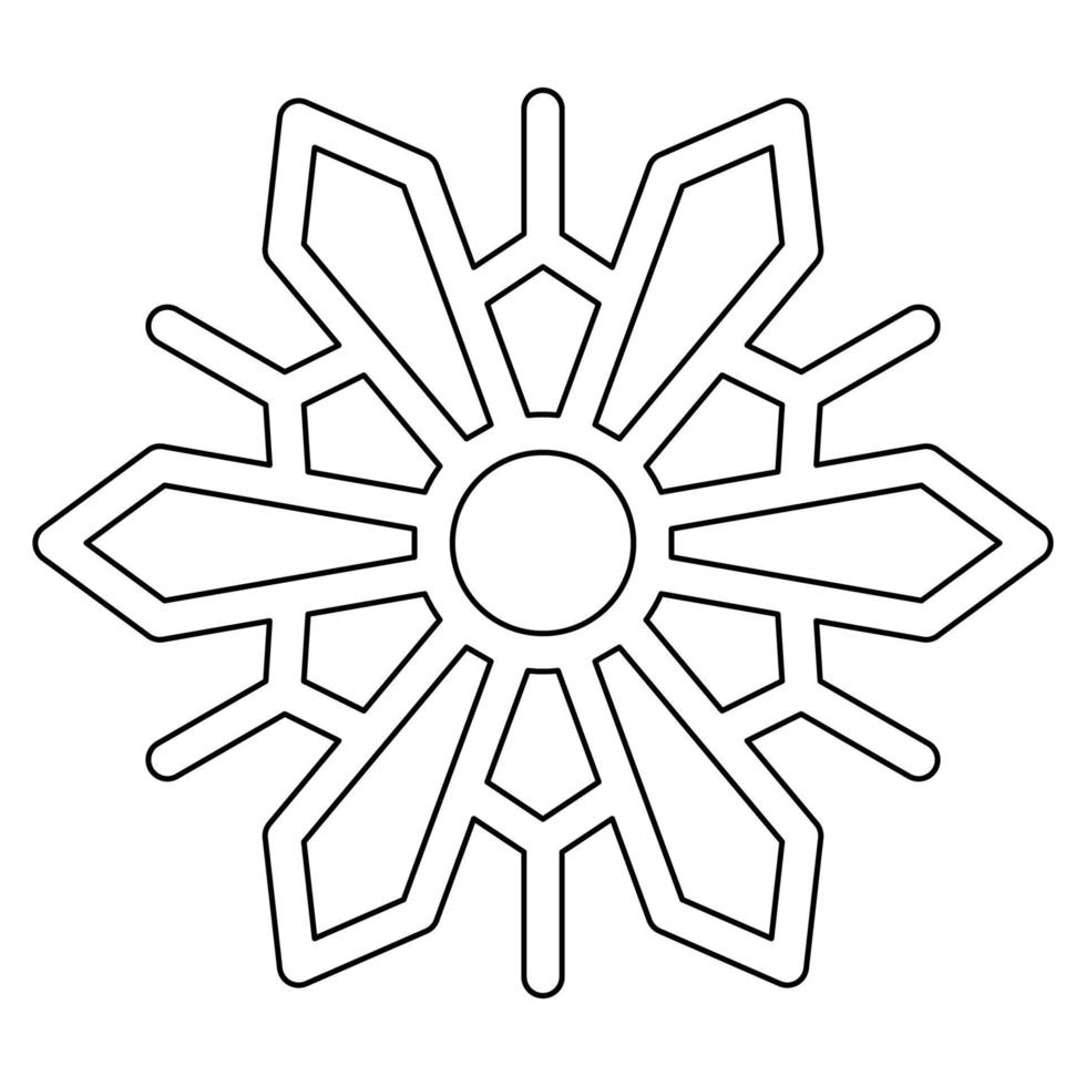 färg sida med snöflinga för barn vektor