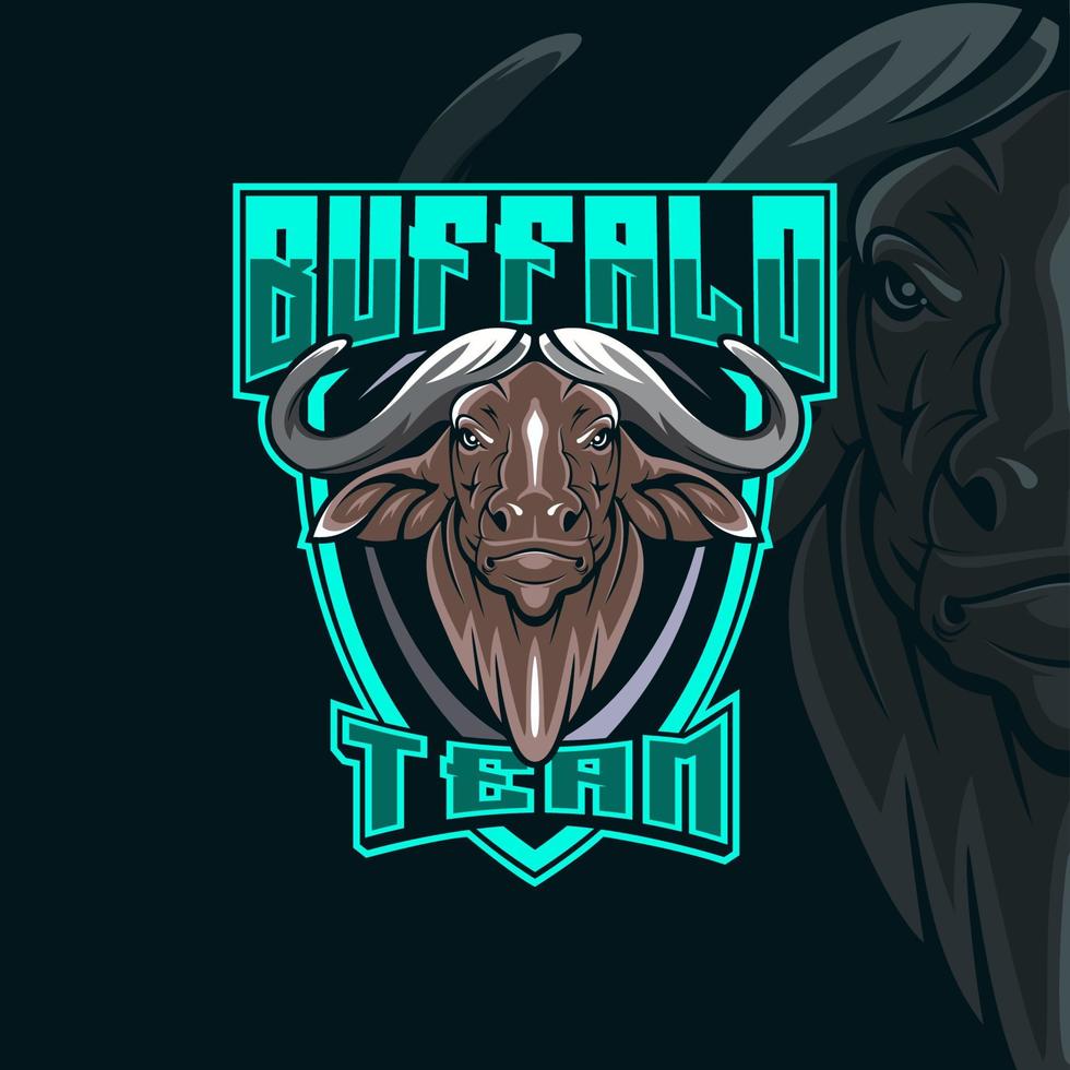 buffel team maskot logotyp vektor