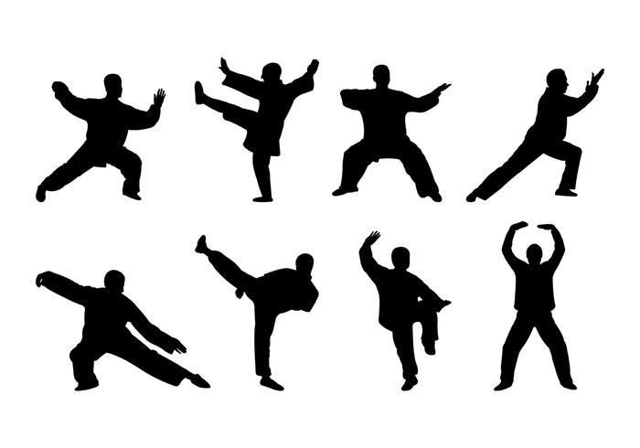 Vektor av Tai Chi Silhouettes