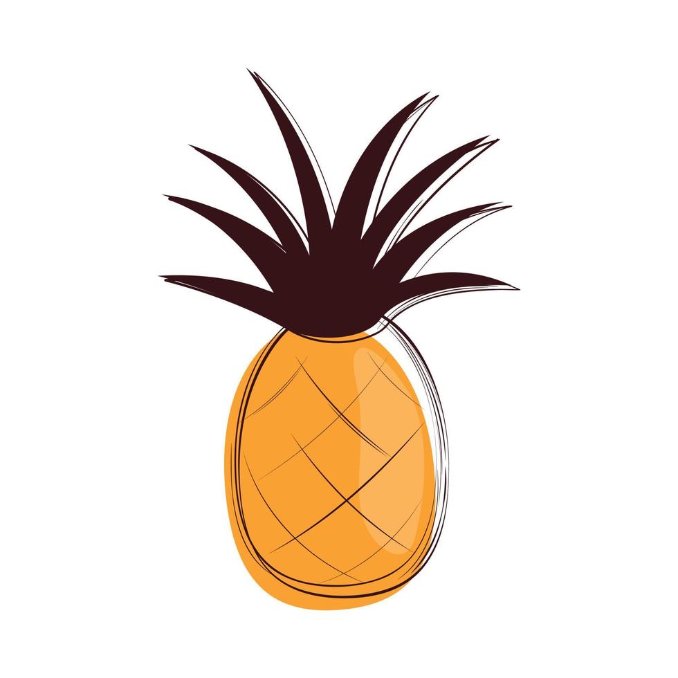 lebendige stilisierte saftige ananas vektor