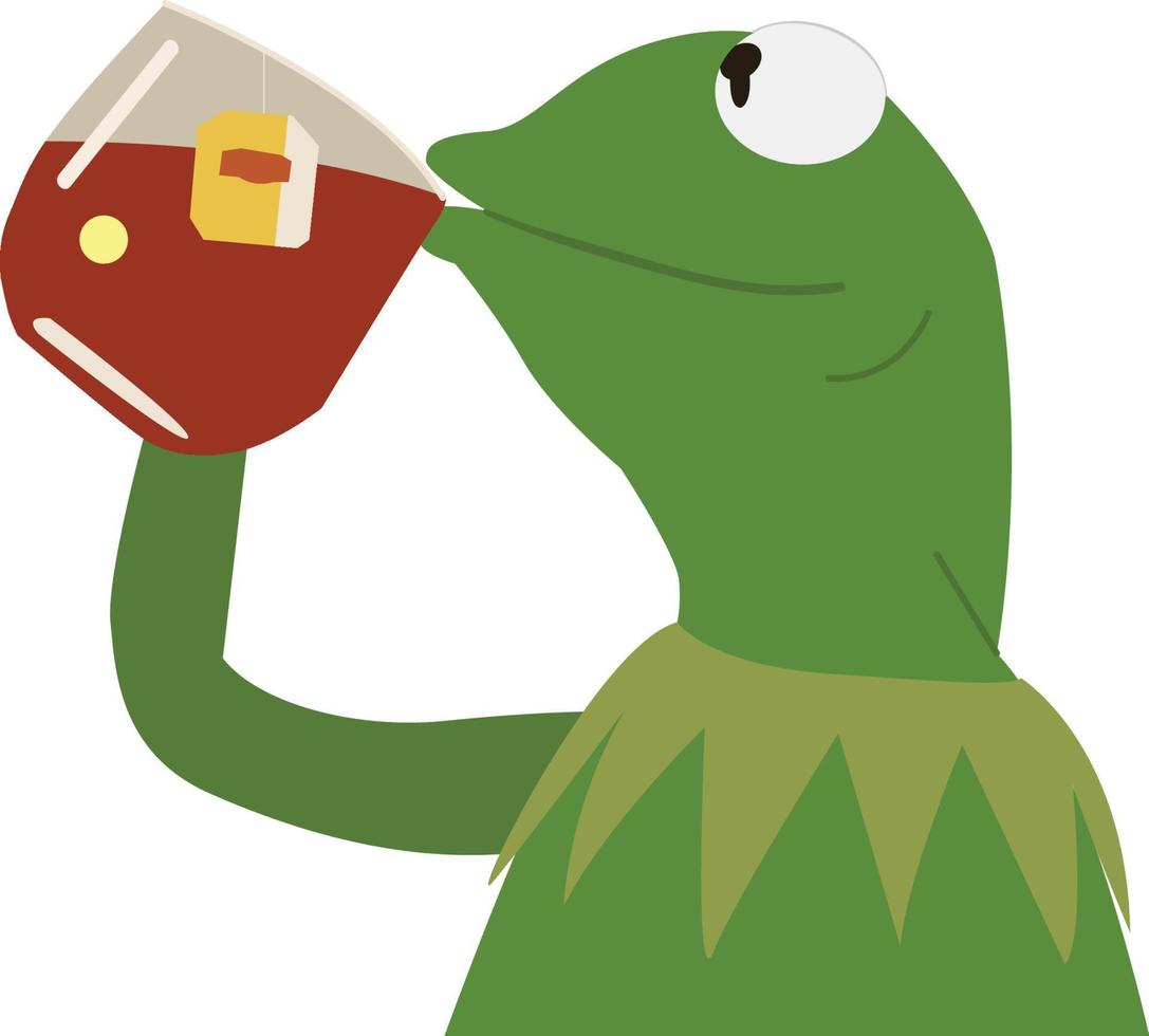 Kermit schlürft Tee vektor