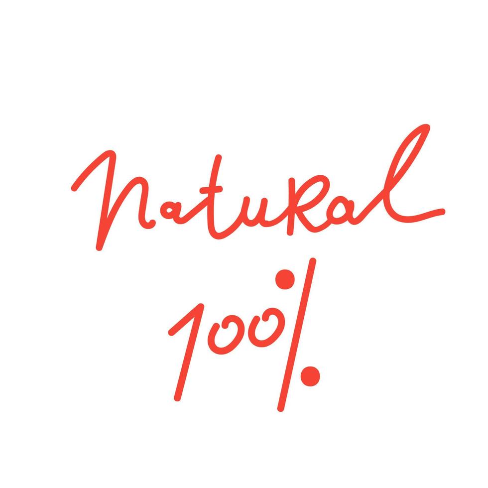 100 naturgrüne Beschriftungsaufkleber mit Brushpen-Kalligrafie. umweltfreundliches konzept für aufkleber, banner, karten, werbung. Vektor-Ökologie-Natur-Design vektor