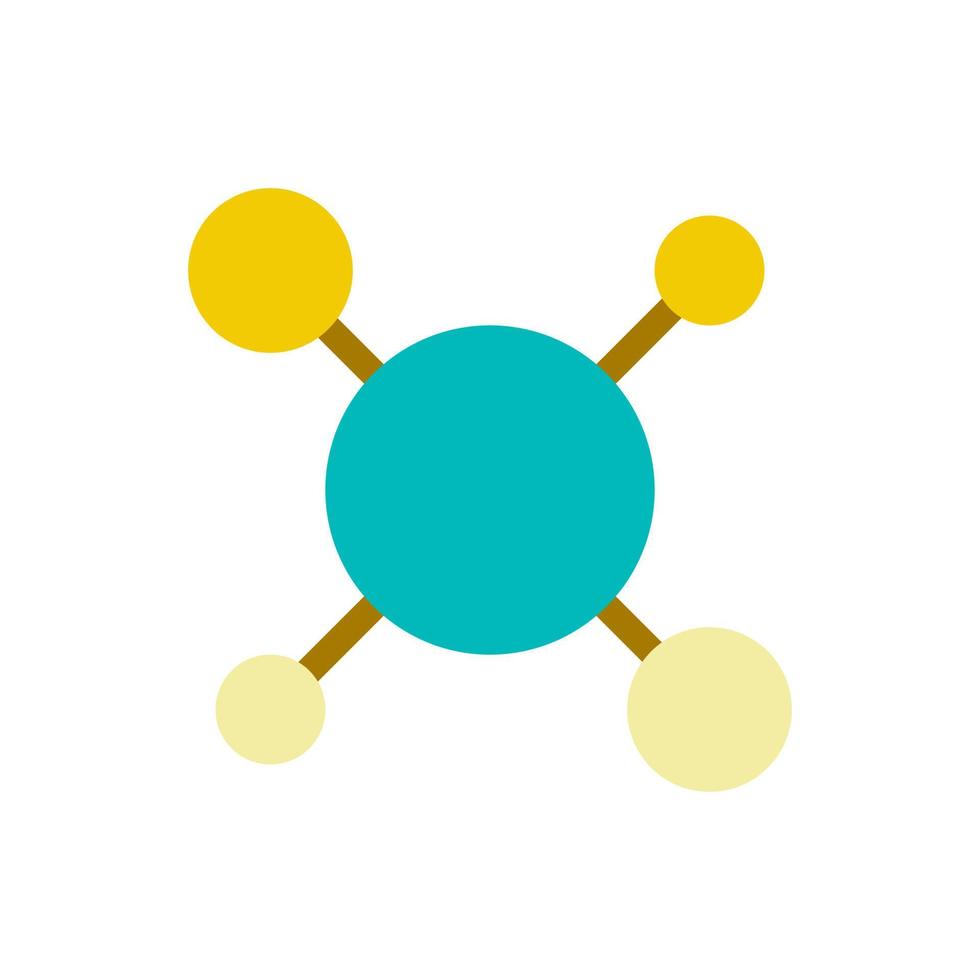 struktur von molekülen flaches ui-symbol in farbe. molekulare Verbindungen. Chemie Kurs. Physik Klasse. einfaches gefülltes Element für mobile App. buntes festes piktogramm. Vektor isolierte RGB-Illustration