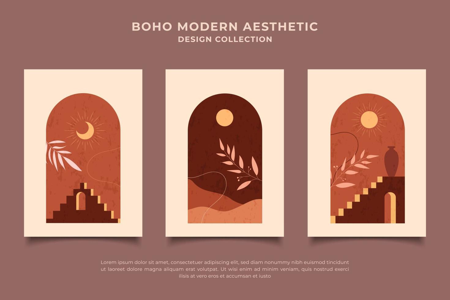 abstrakt boho modern arkitektur minimal design dekoration vektor