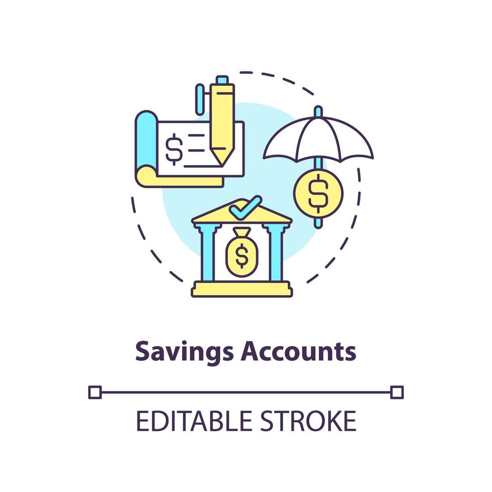 Sparkonten-Konzept-Symbol. verzinsliche Einlage. Business Banking abstrakte Idee dünne Linie Illustration. isolierte Umrisszeichnung. editierbarer Strich. vektor