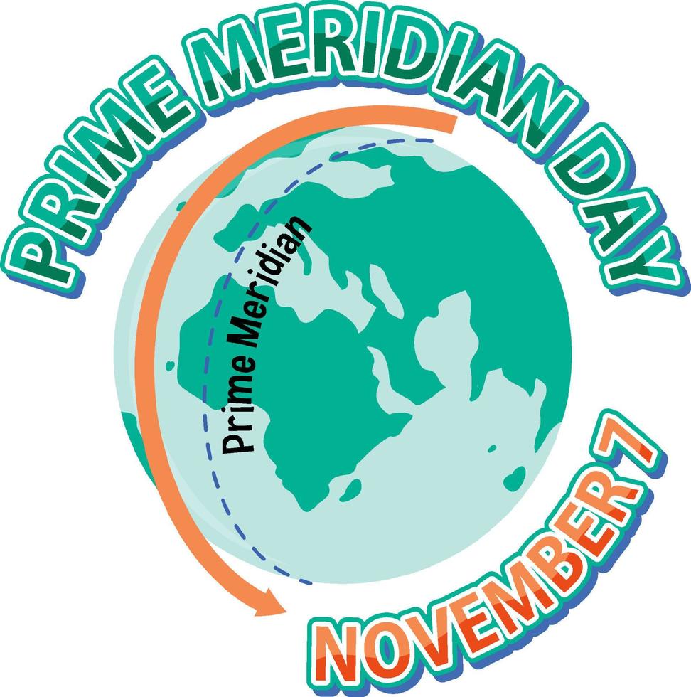 Prime Meridian Day Text für Poster- oder Bannerdesign vektor