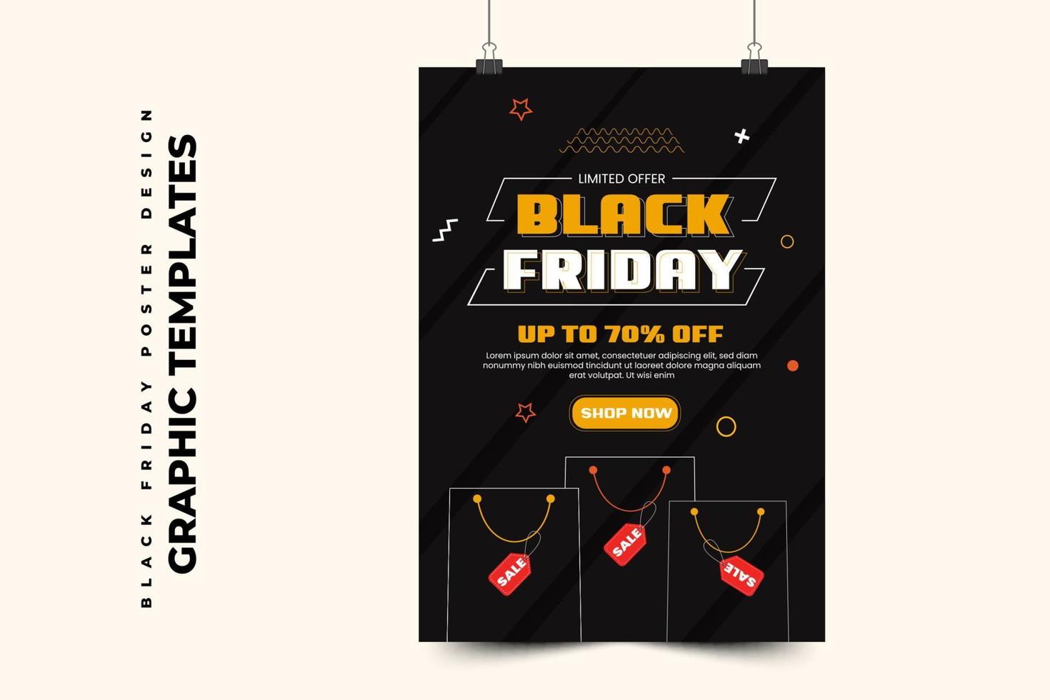 Black Friday-Verkaufsplakat oder Flyer-Design-Vorlage vektor