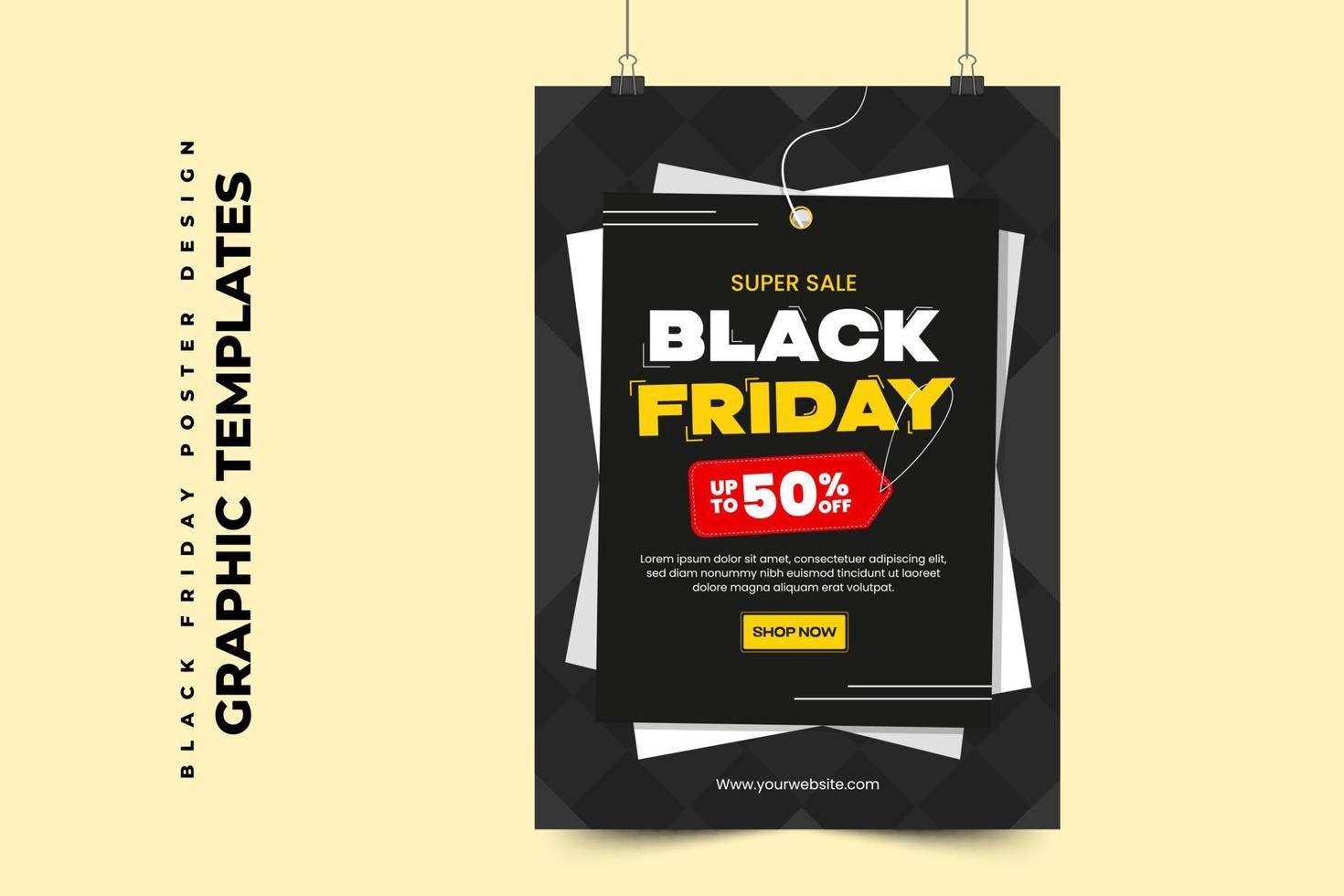 Black Friday-Verkaufsplakat oder Flyer-Design-Vorlage vektor