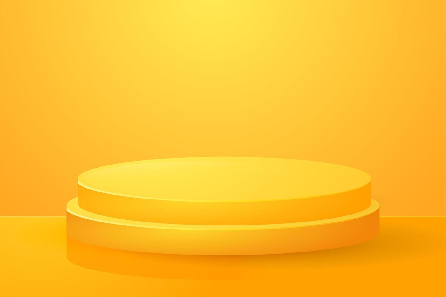 realistisches 3d gestapeltes orange podium für produktmodelle vektor