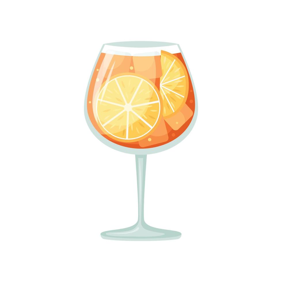 vektorillustration eines alkoholischen clubcocktails. Aperol-Spritz vektor