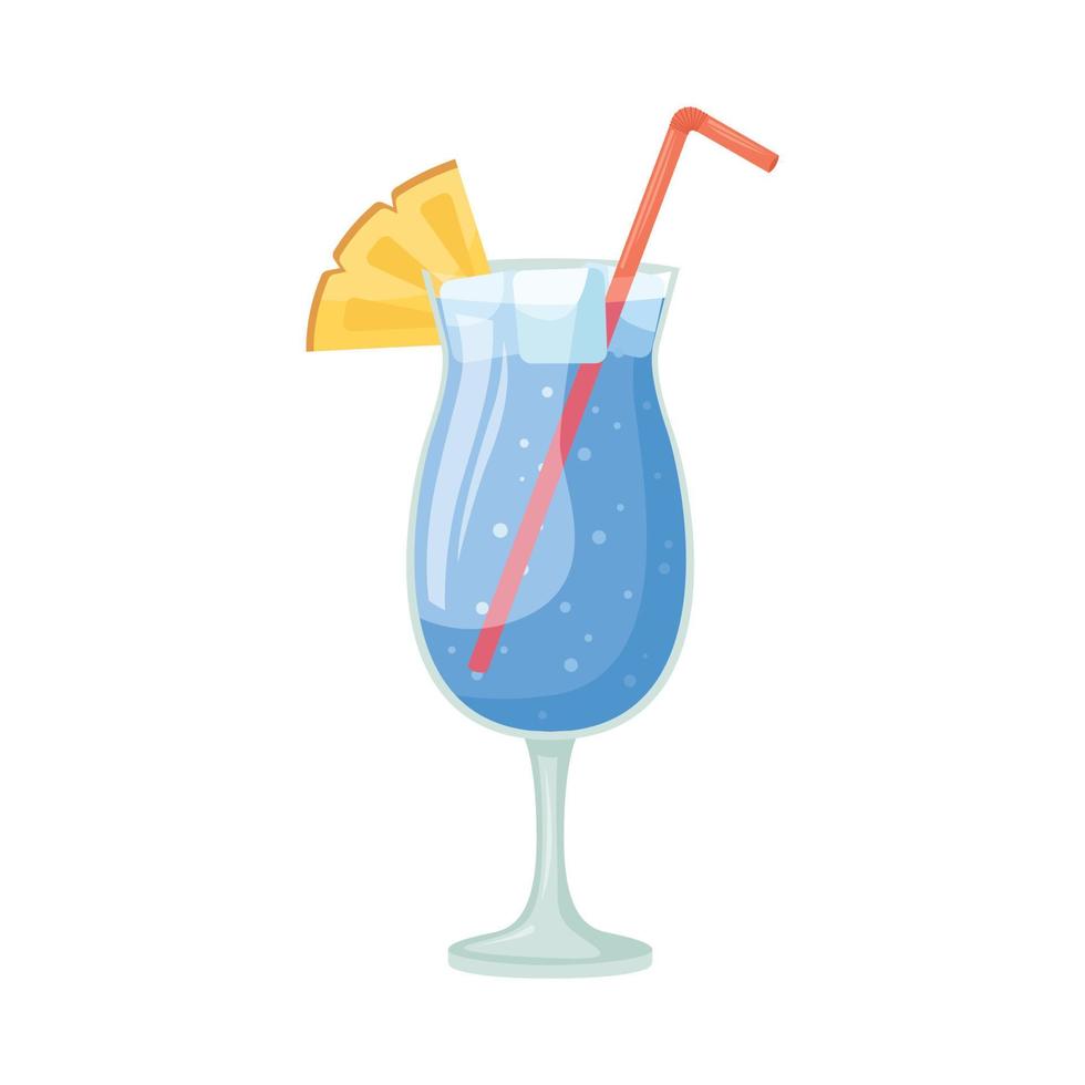 vektorillustration eines alkoholischen clubcocktails. blaue Lagune vektor