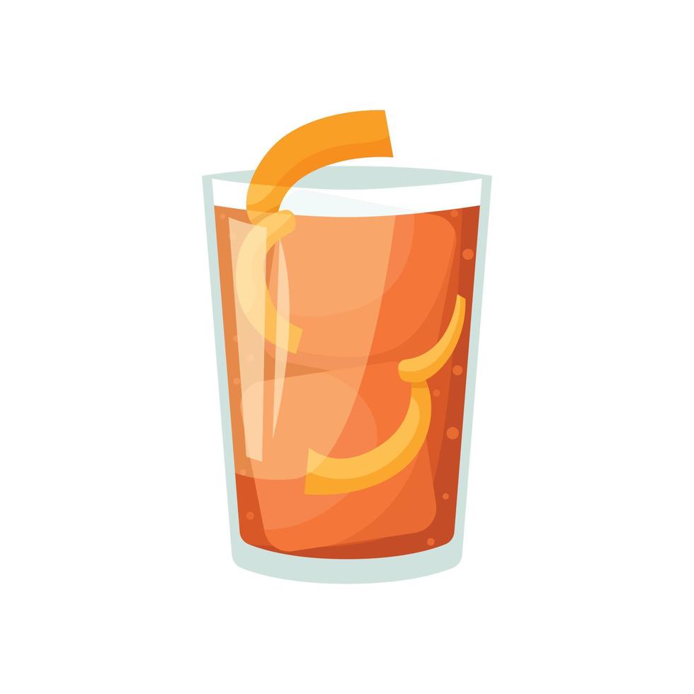 vektorillustration eines alkoholischen clubcocktails. Negroni vektor