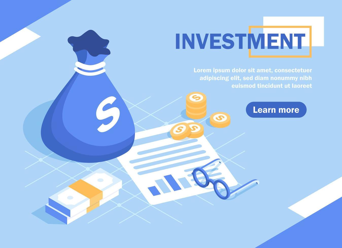 investering analys begrepp banner, burk använda sig av för webb baner, infografik, hjälte bilder, platt design ikon vektor illustration