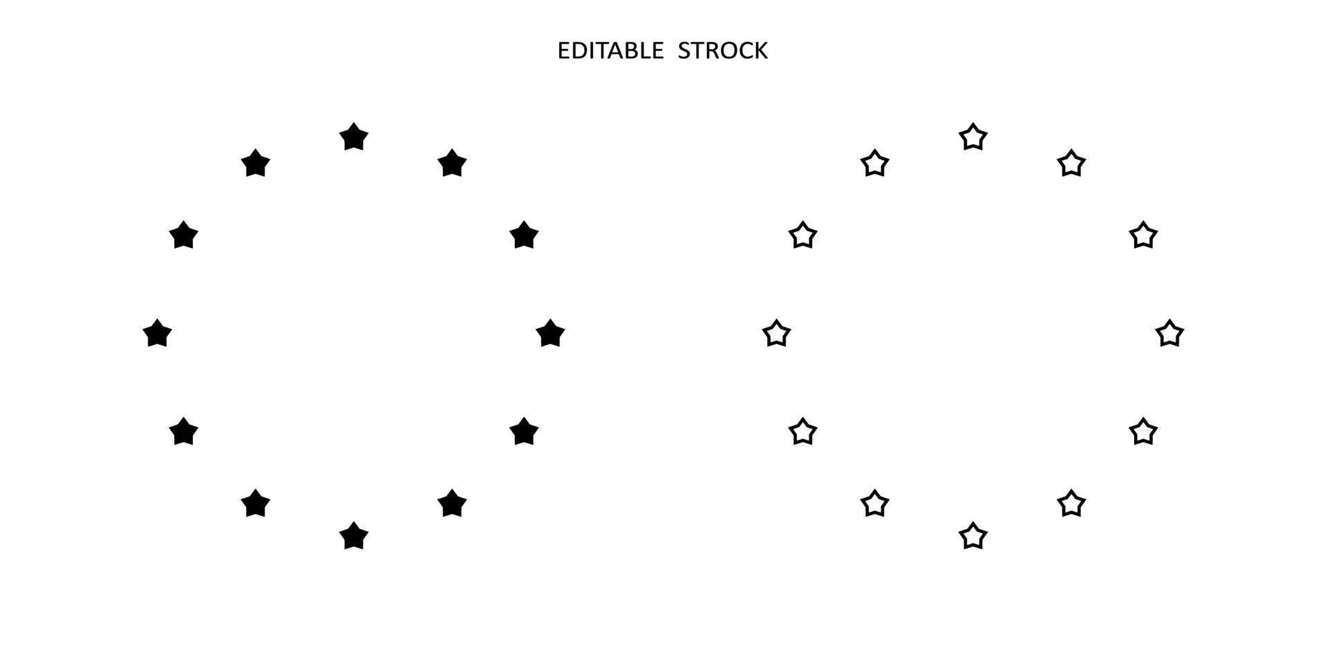 Stern im Kreis-Icon-Set. Rahmen von Sternen vektor