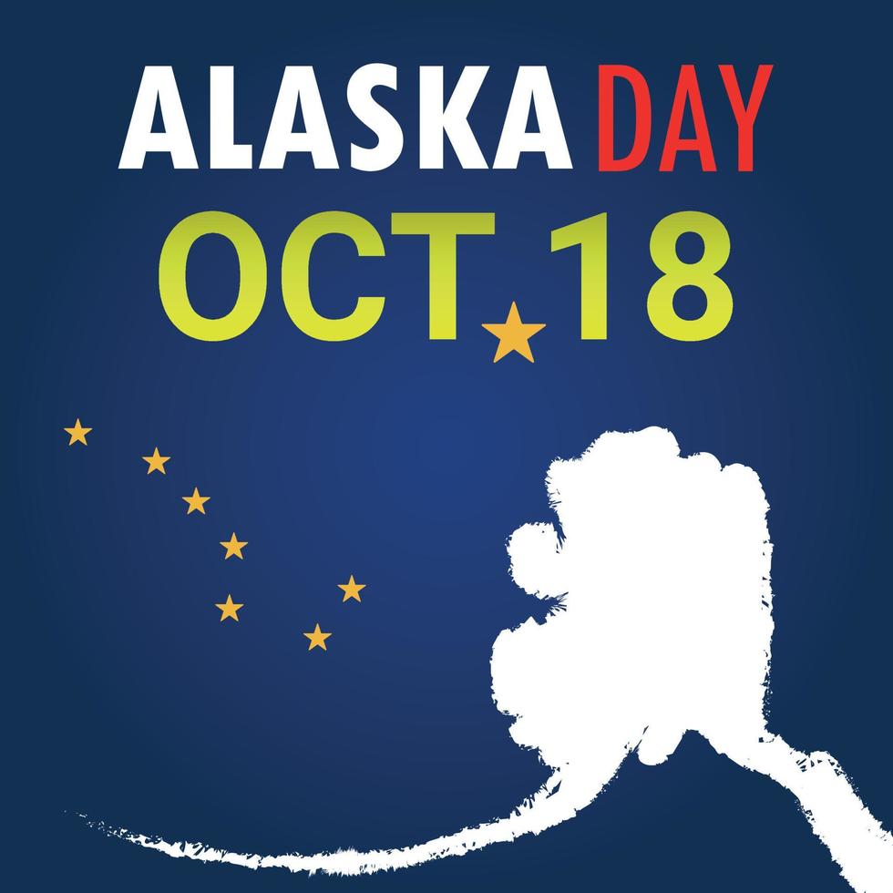 oktober 18 Lycklig alaska dag flagga bakgrund vektor