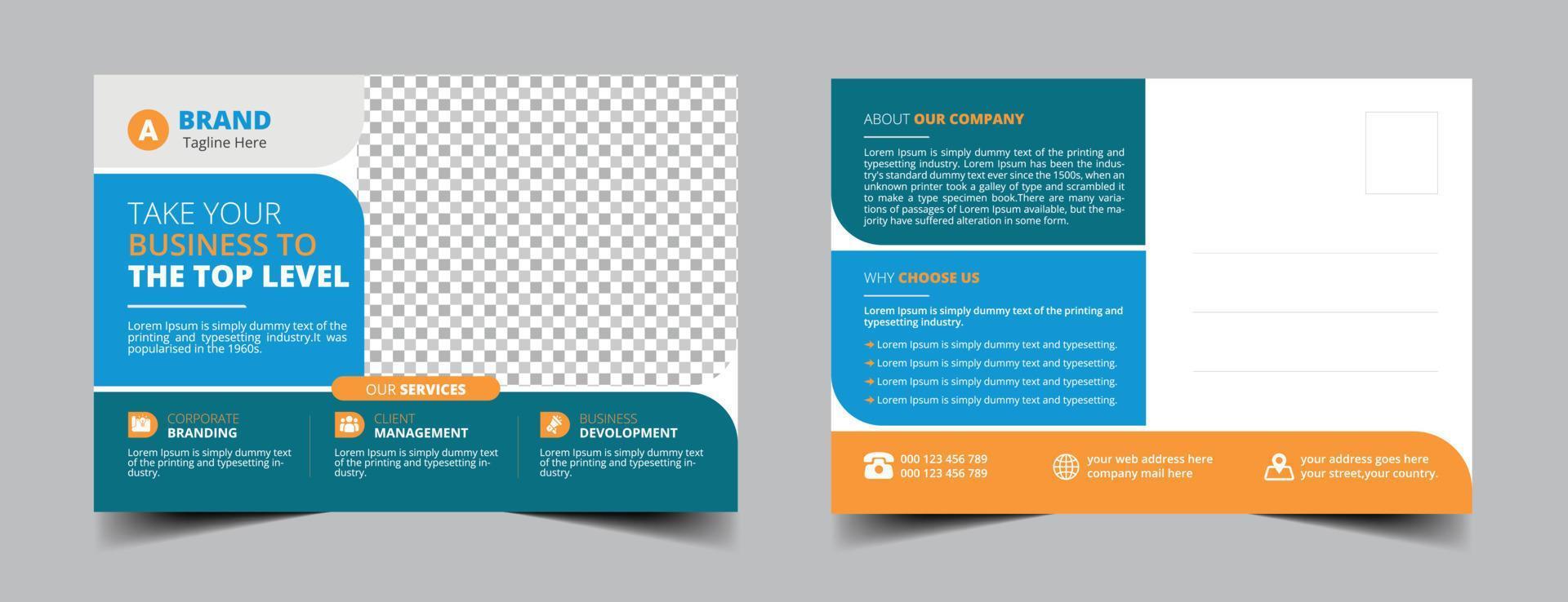 Firmenpostkarten-Vorlagendesign vektor