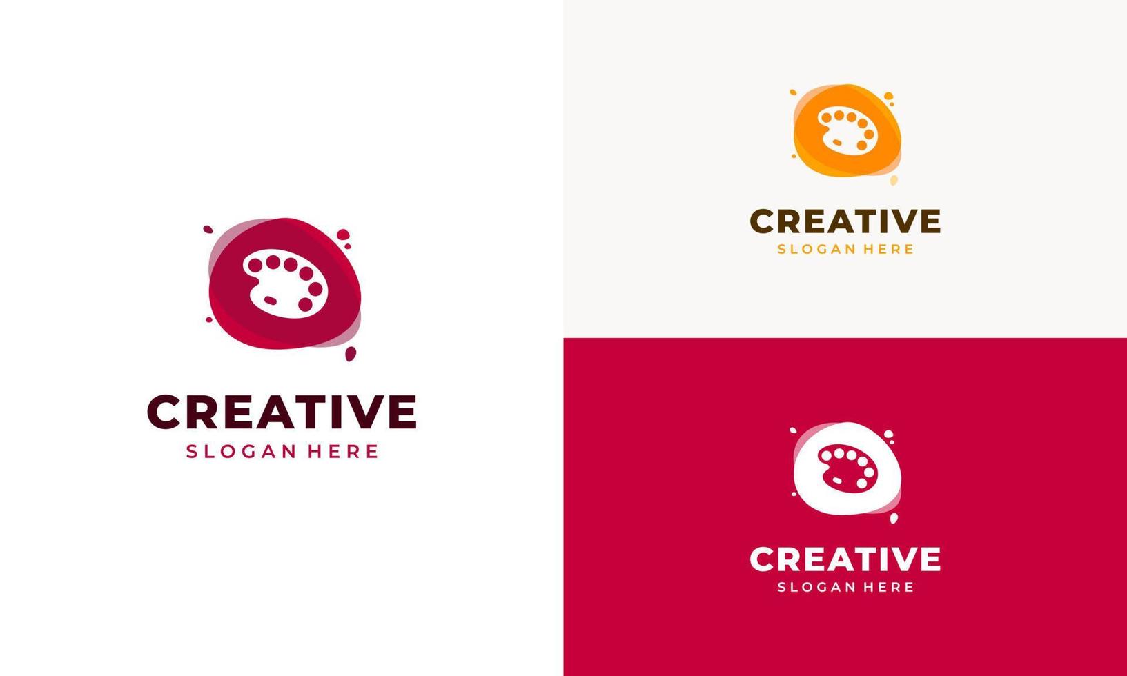 kreatives Farbpaletten-Logo-Design, Malerei-Logo-Design auf isoliertem Hintergrund vektor