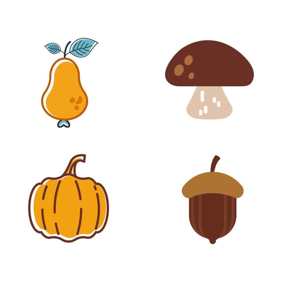 Herbst-Element-Vektor-Icon-Design-Illustration vektor