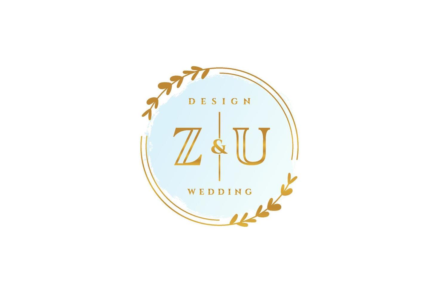 Initiale zu Schönheitsmonogramm und elegantes Logo-Design Handschrift-Logo der Erstunterschrift, Hochzeit, Mode, Blumen und Pflanzen mit kreativer Vorlage. vektor