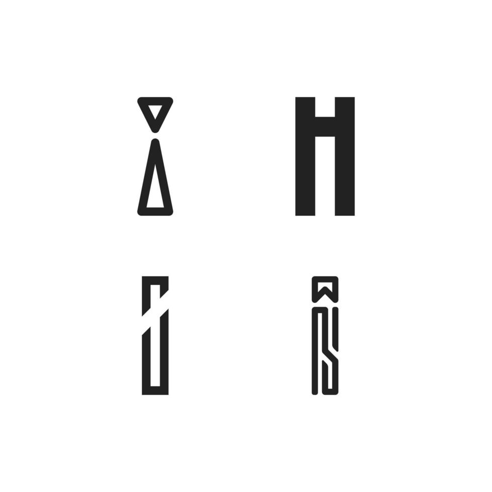 uppsättning av logotyp mönster startande med de brev jag, lämplig för människors namn eller företag namn vektor