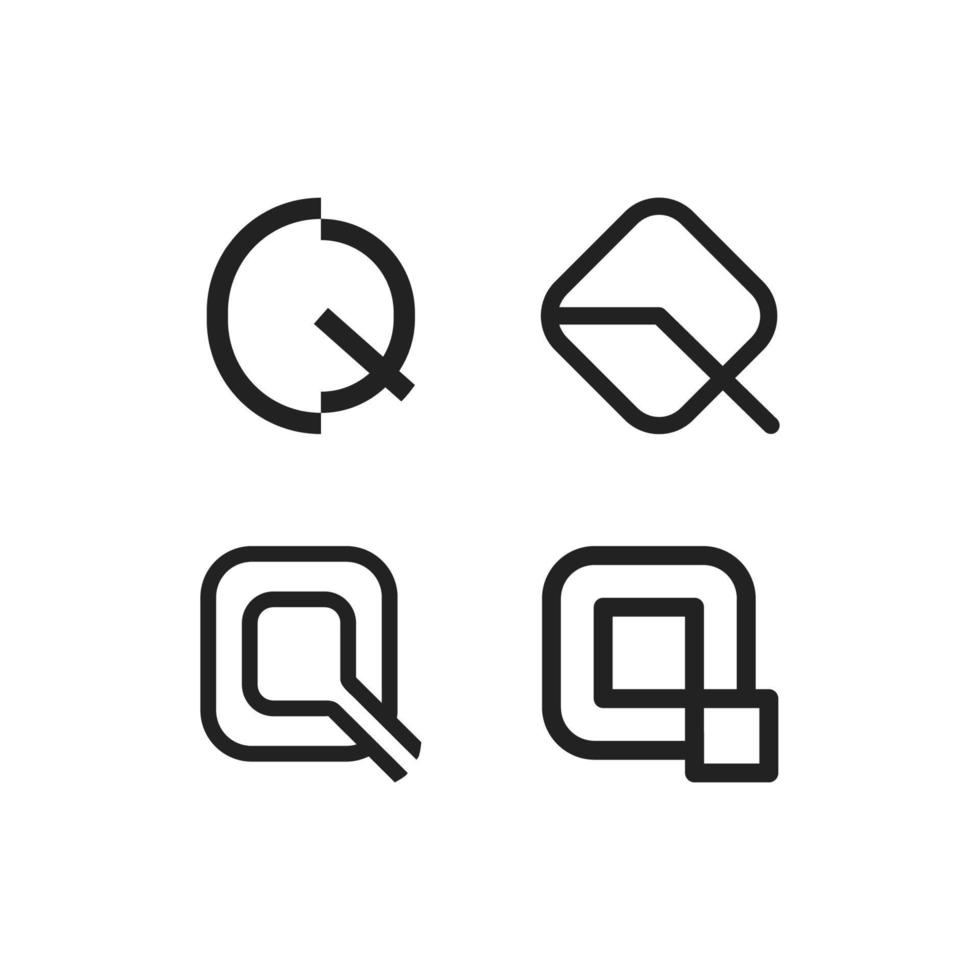 uppsättning av logotyp mönster startande med de brev q, lämplig för människors namn eller företag namn vektor