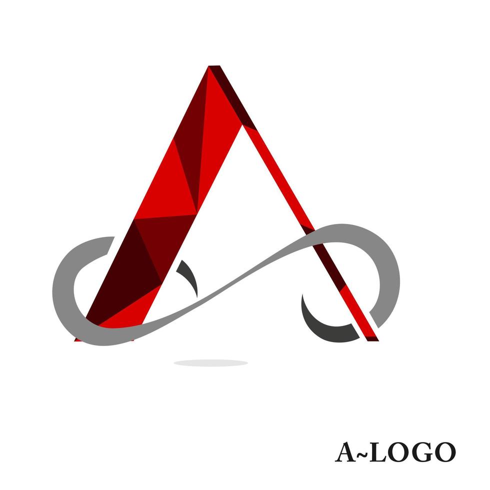 modern und scharf wie ein Logo aus rotem Kristallbuchstabe vektor