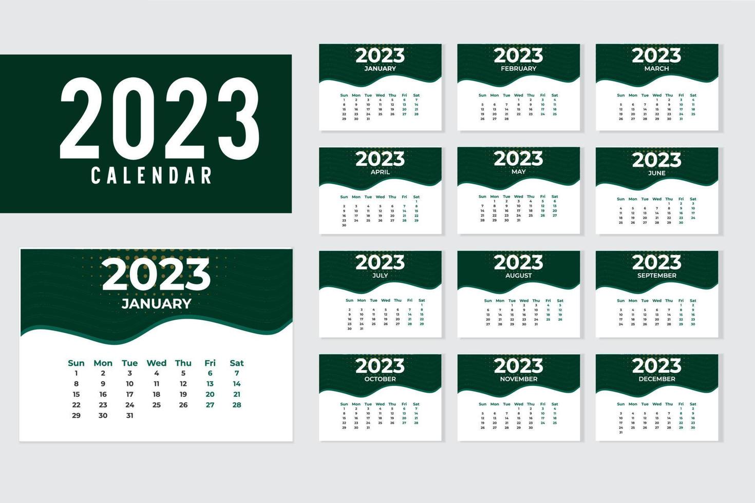 skrivbord kalender 2023 mall design vektor