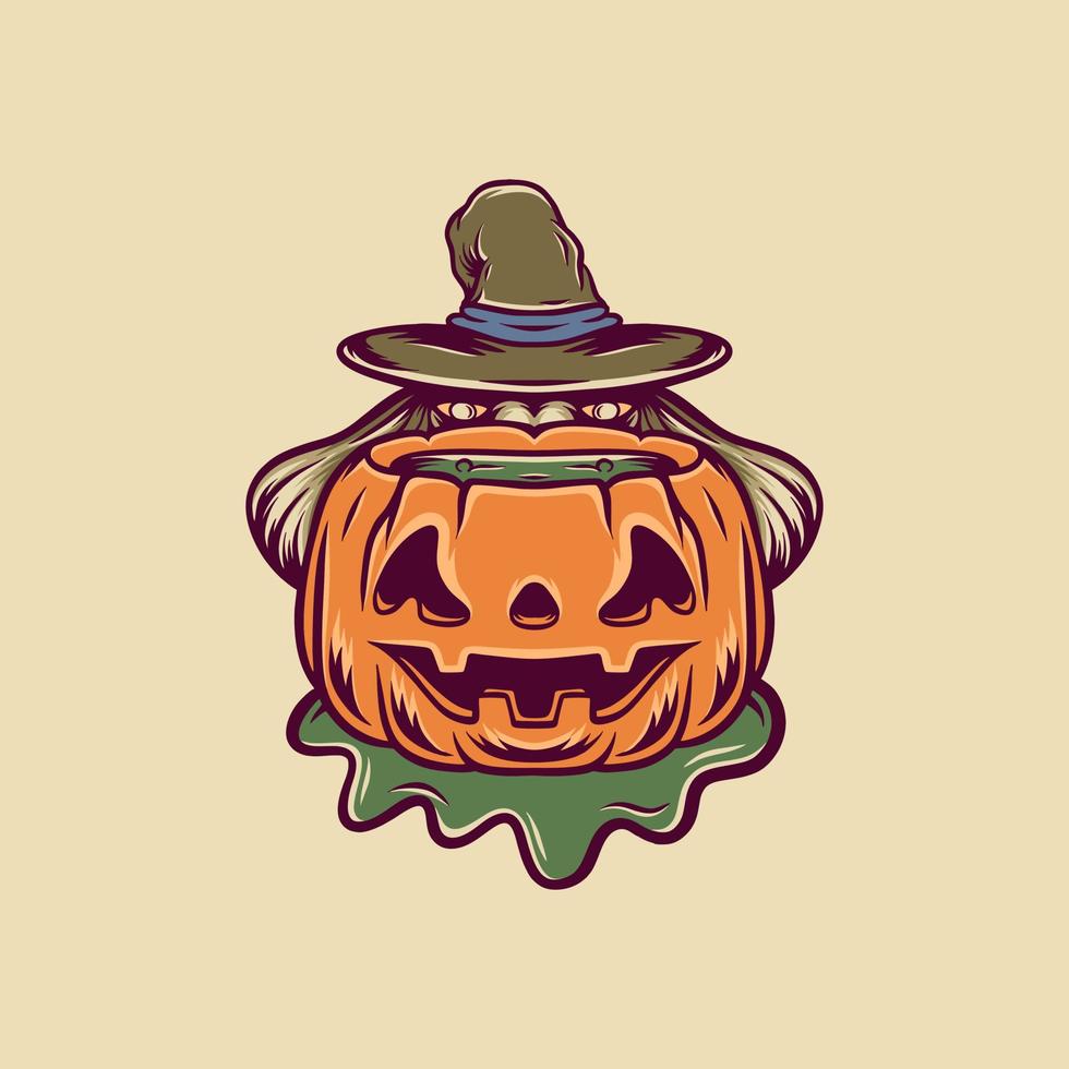 pumpa halloween retro illustration vektor