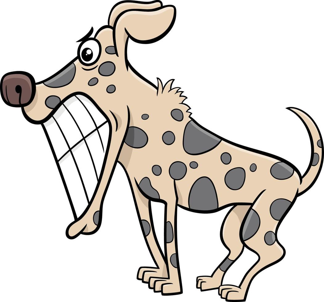karikatur wütender apotted hund tiercharakter vektor
