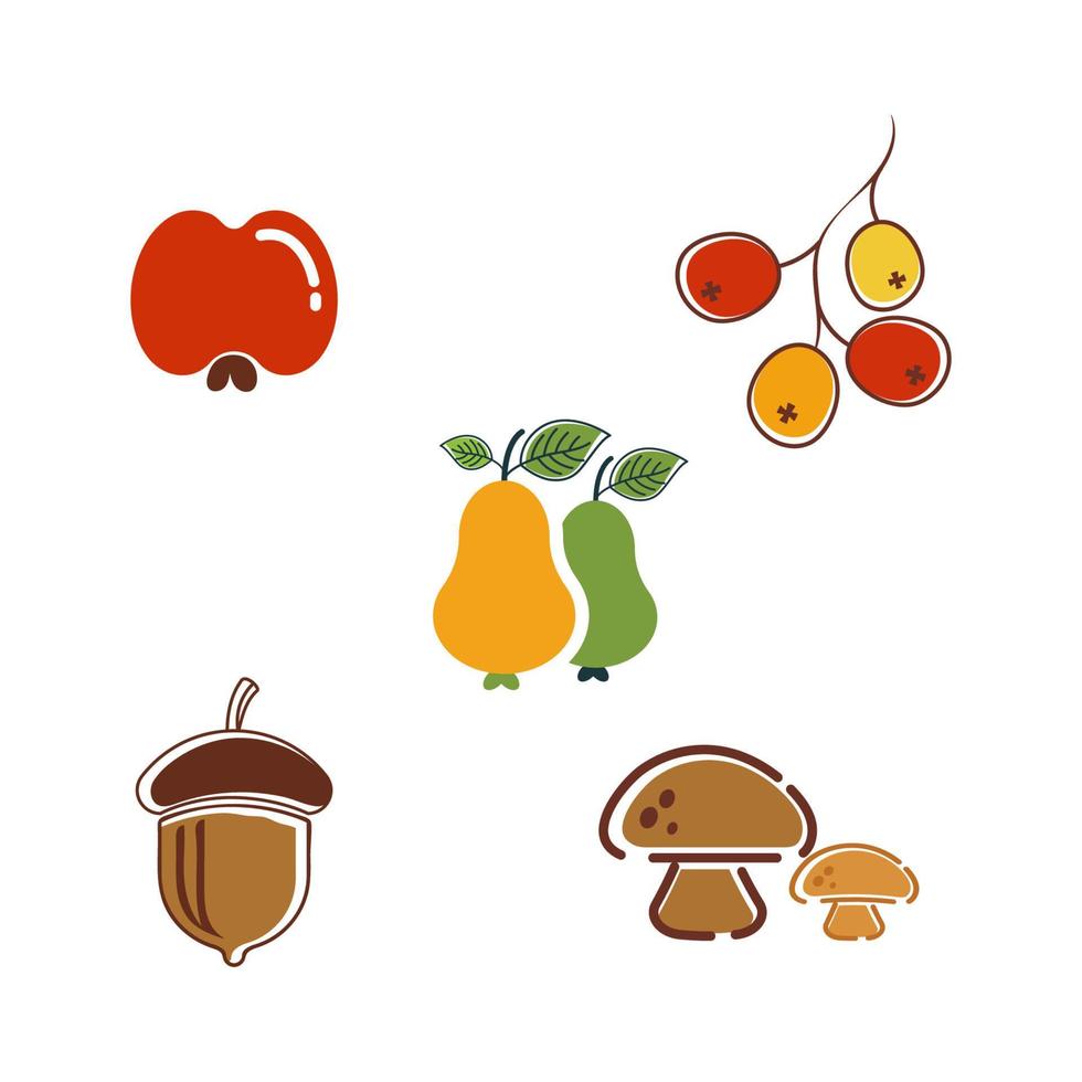 Herbst-Element-Vektor-Icon-Design-Illustration vektor