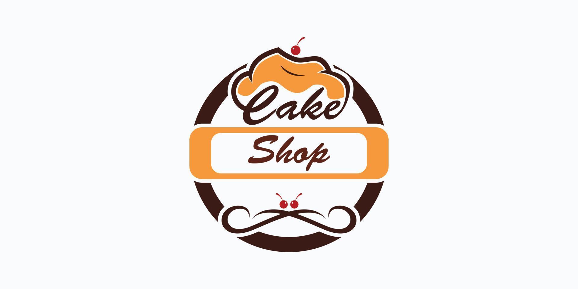 Kuchen-Logo-Design-Vektor mit kreativem Konzept für Ihre Konditorei vektor