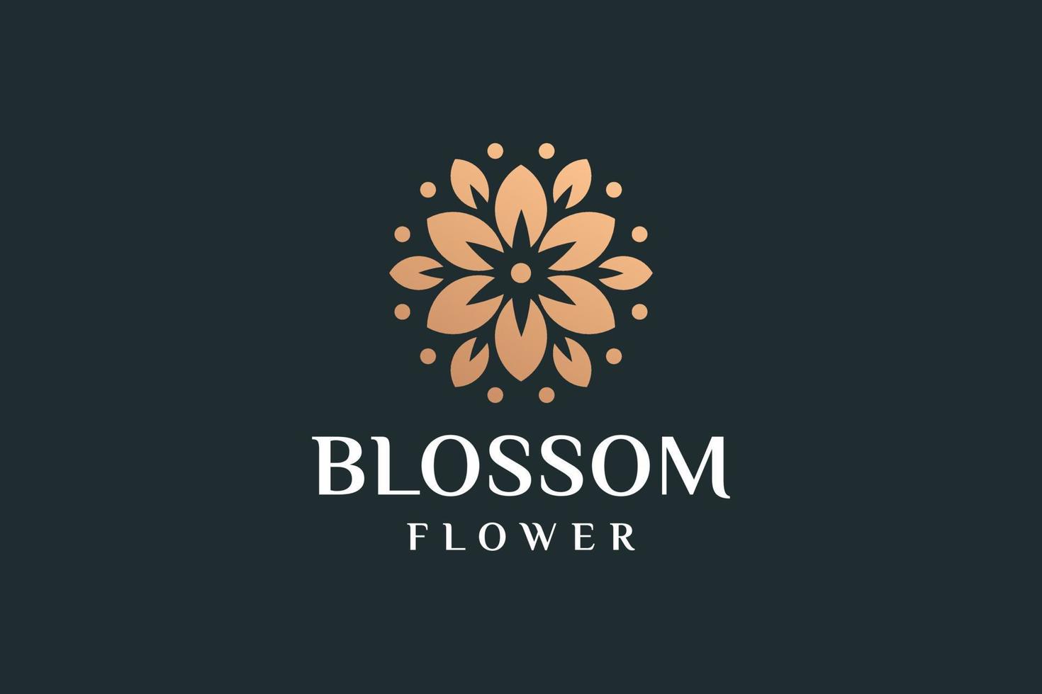 blomma blomma guld lutning spa logotyp design vektor