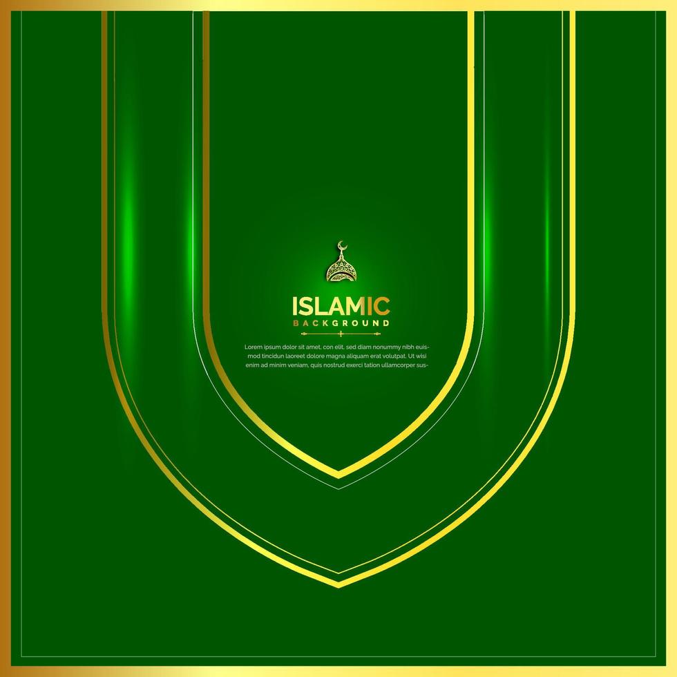 islamischer hintergrund mit grüner und goldener farbe vektor