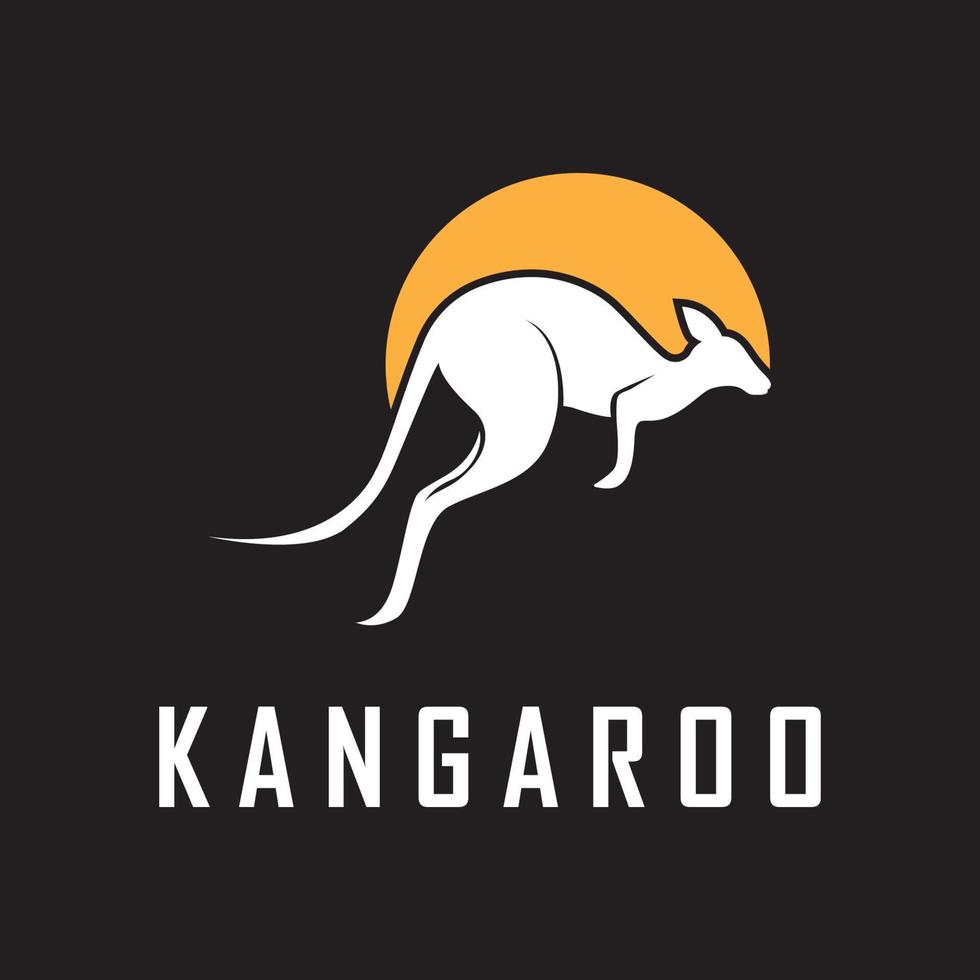 Känguru-Logo-Vektor mit Slogan-Vorlage vektor