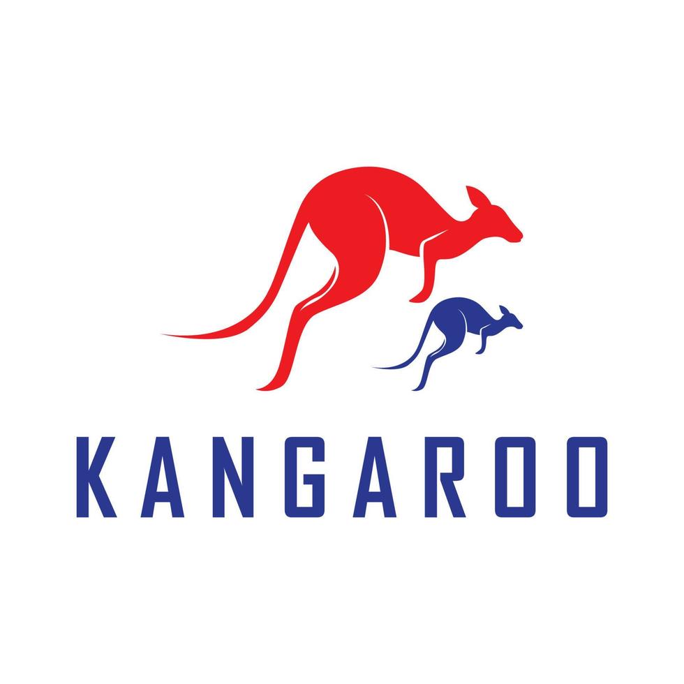 Känguru-Logo-Vektor mit Slogan-Vorlage vektor