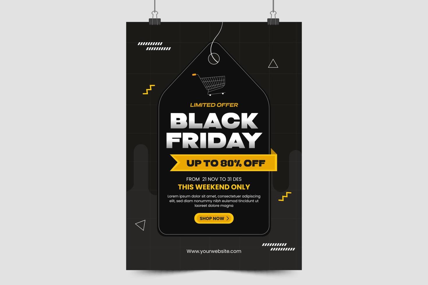 Black Friday-Verkaufsplakat oder Flyer-Design-Vorlage vektor